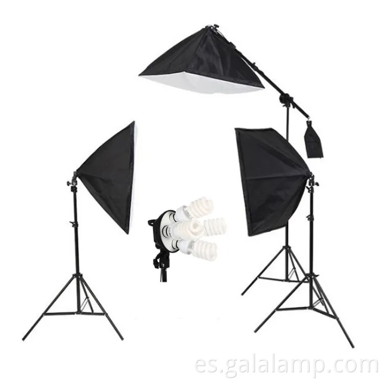 Kit profesional de iluminación de softbox de 50x70 cm con bombillas E27